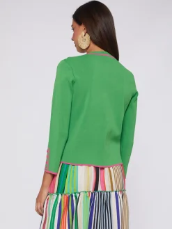 Vilagallo Cardigan Punto Verde Rosa Discount