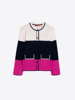 Vilagallo Cardigan Tricolor Rosa Marino Clearance