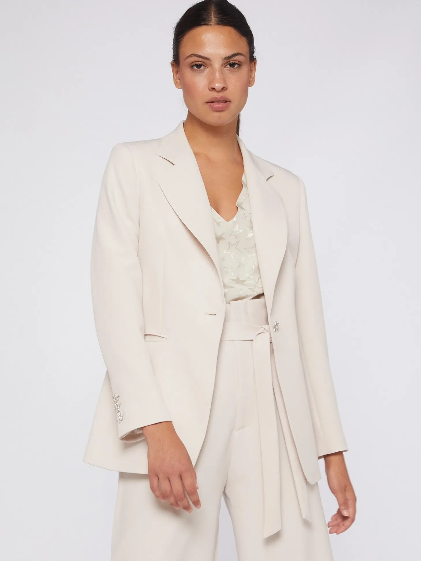 Vilagallo Chaqueta Crep Crudo Boton Joya Cheap
