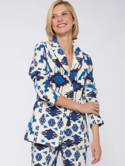 Vilagallo Chaqueta Estampado Ikat Azul Shop
