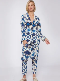 Vilagallo Chaqueta Estampado Ikat Azul Shop