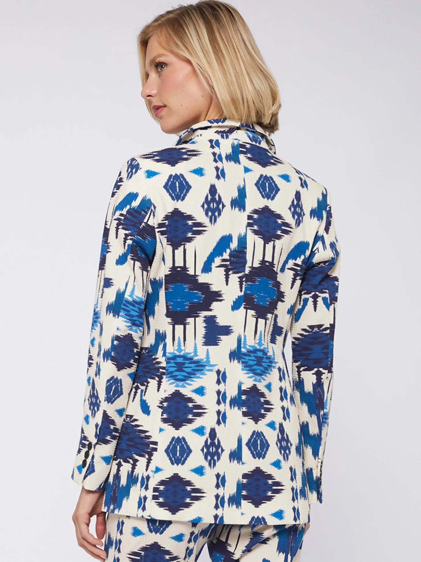 Vilagallo Chaqueta Estampado Ikat Azul Shop