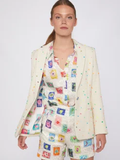 Vilagallo Chaqueta Hannah Ecru Multicolour Flash Sale