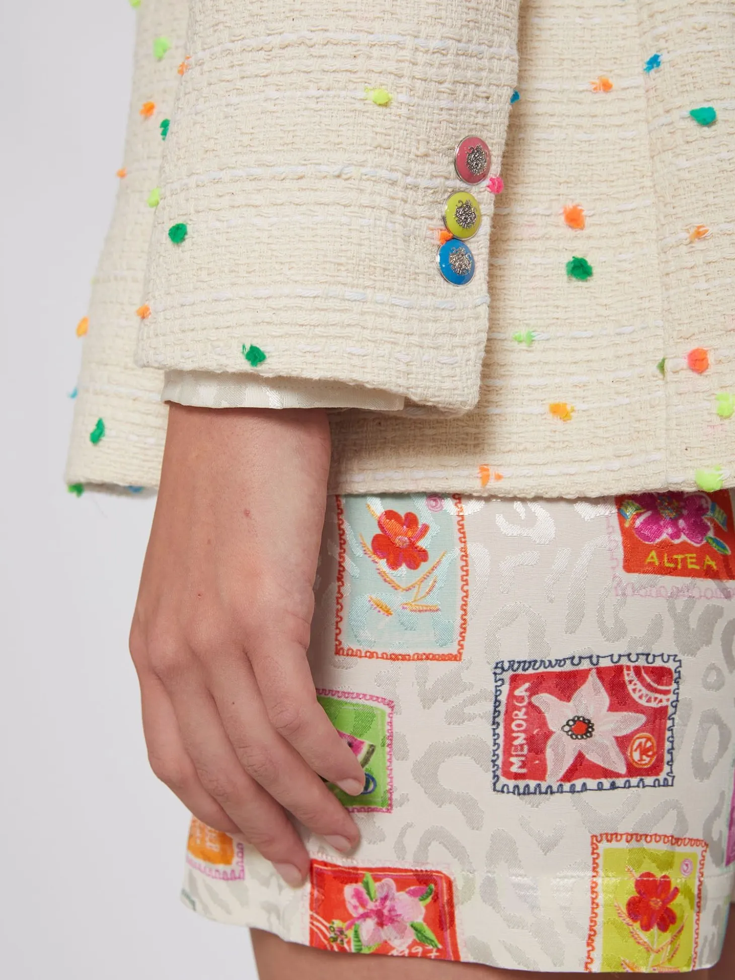 Vilagallo Chaqueta Hannah Ecru Multicolour Flash Sale