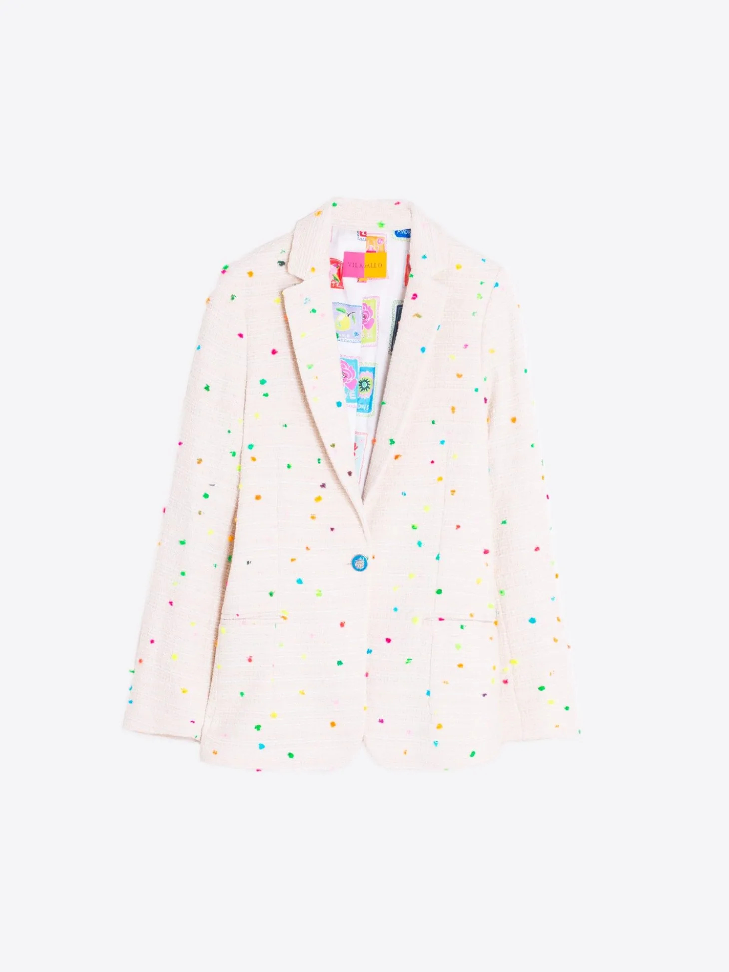 Vilagallo Chaqueta Hannah Ecru Multicolour Flash Sale