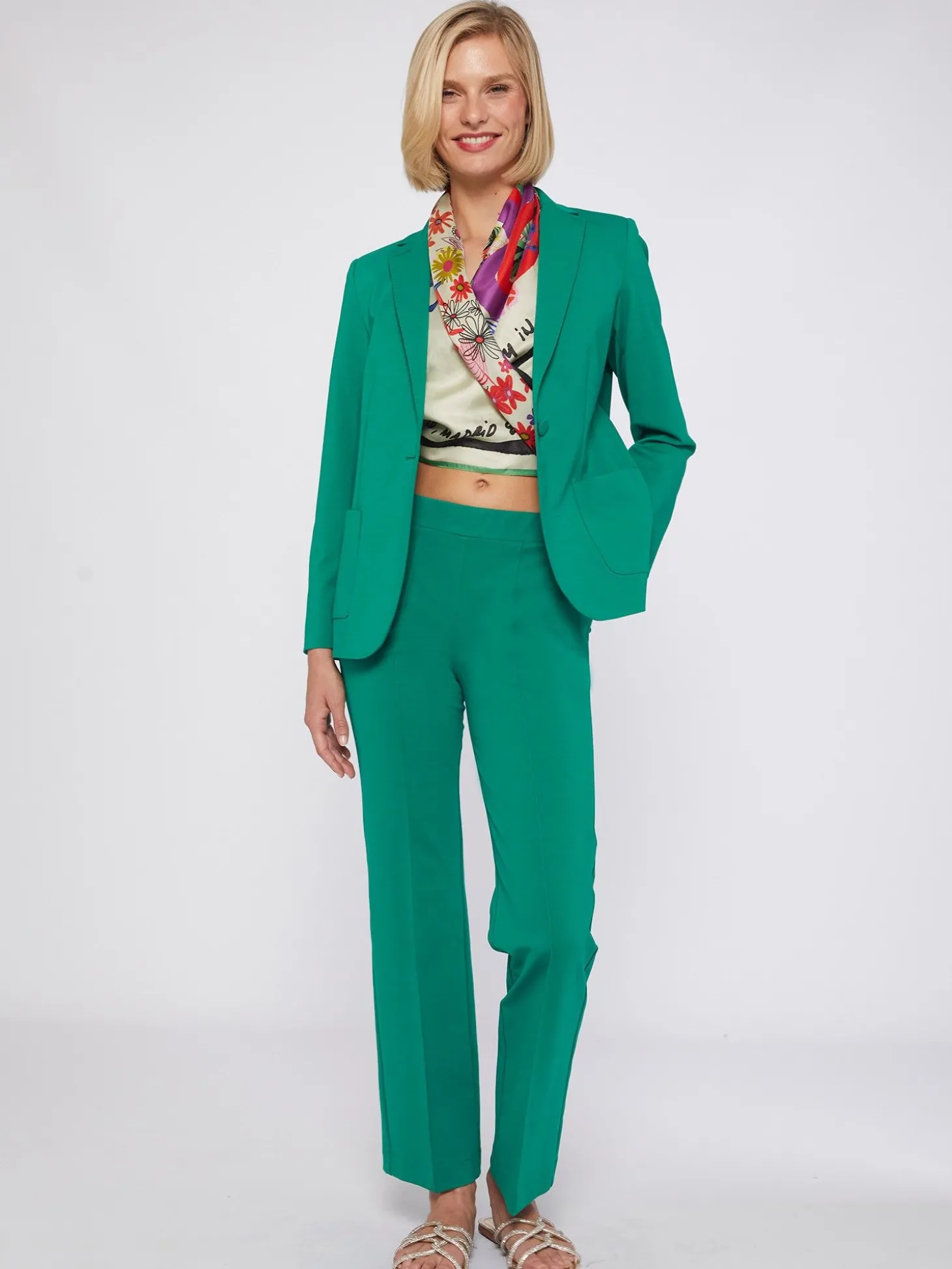Vilagallo Chaqueta Harlow Green Knit Perfect Fit Best