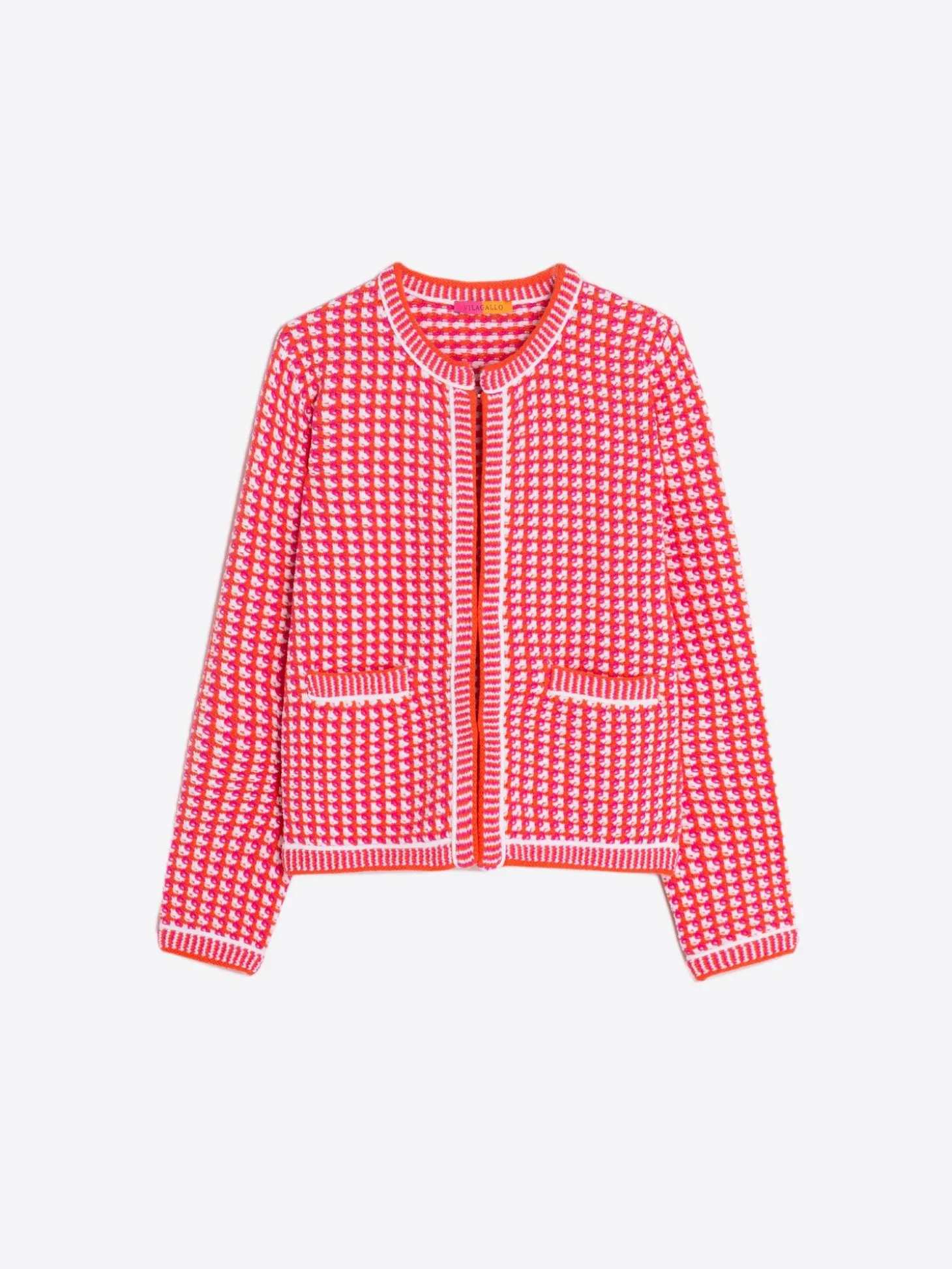Vilagallo Chaqueta Punto Tweed Rosa Naranja Online