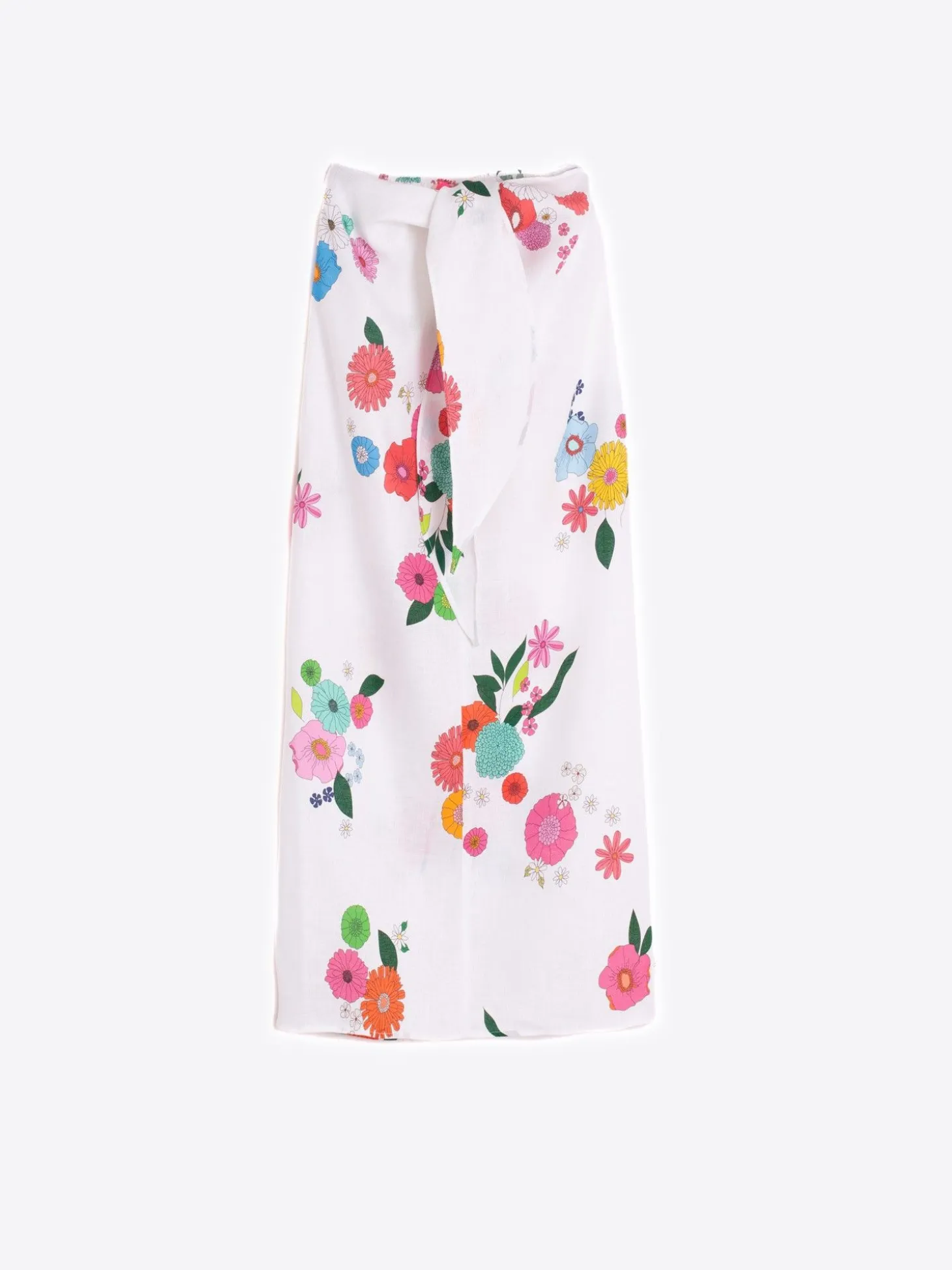 Vilagallo Falda Pareo Flores 100% Lino Outlet