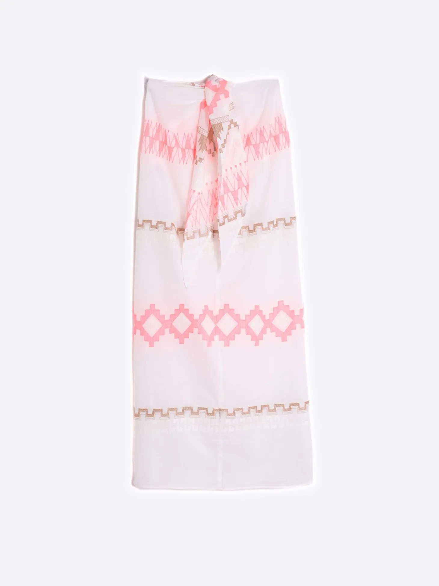 Vilagallo Falda Pareo Voile Jacquard Rosa Camel Cheap