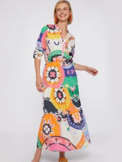 Vilagallo Falda Volantes Algodon Satin Suzani Print Shop