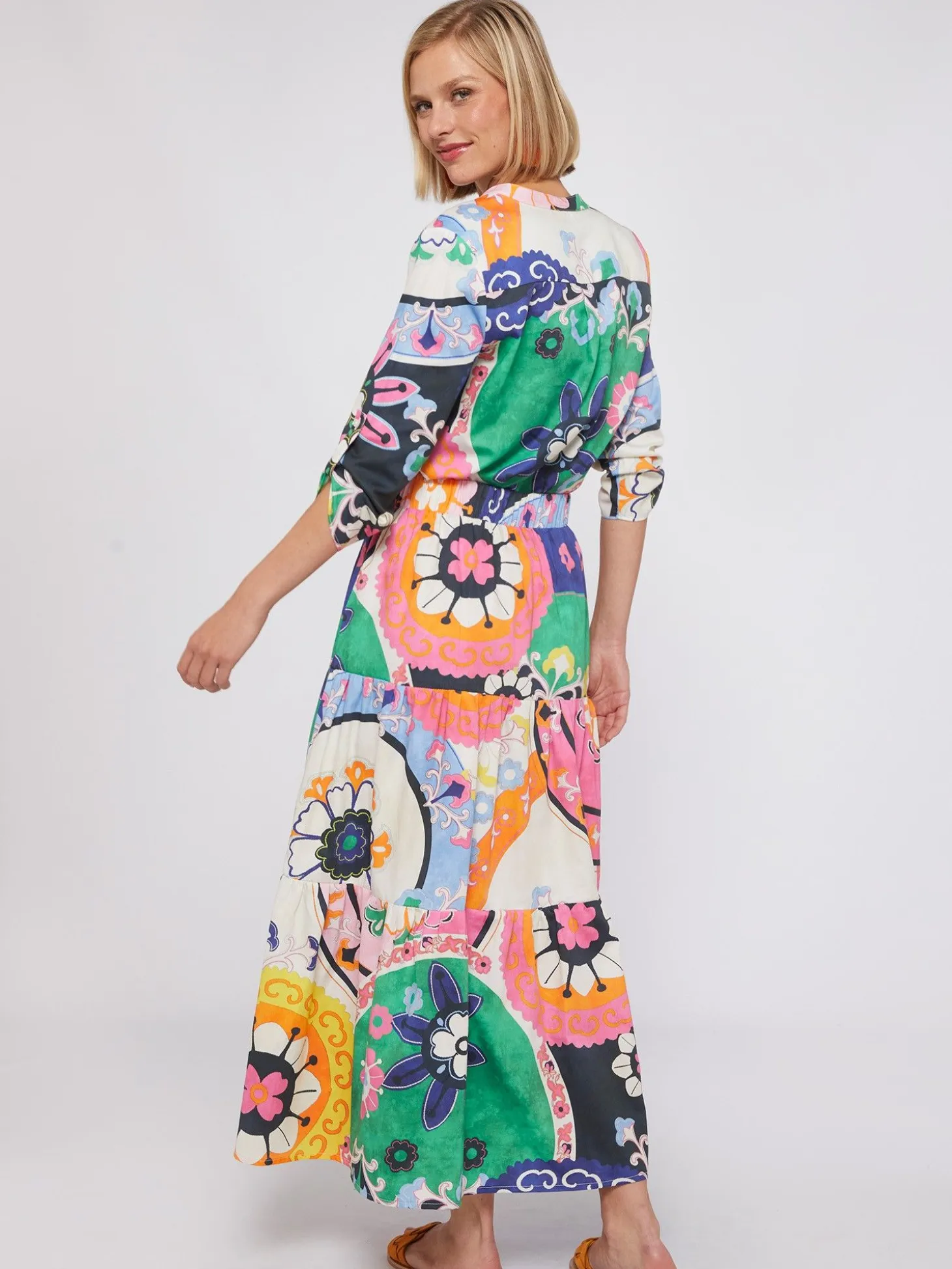 Vilagallo Falda Volantes Algodon Satin Suzani Print Shop