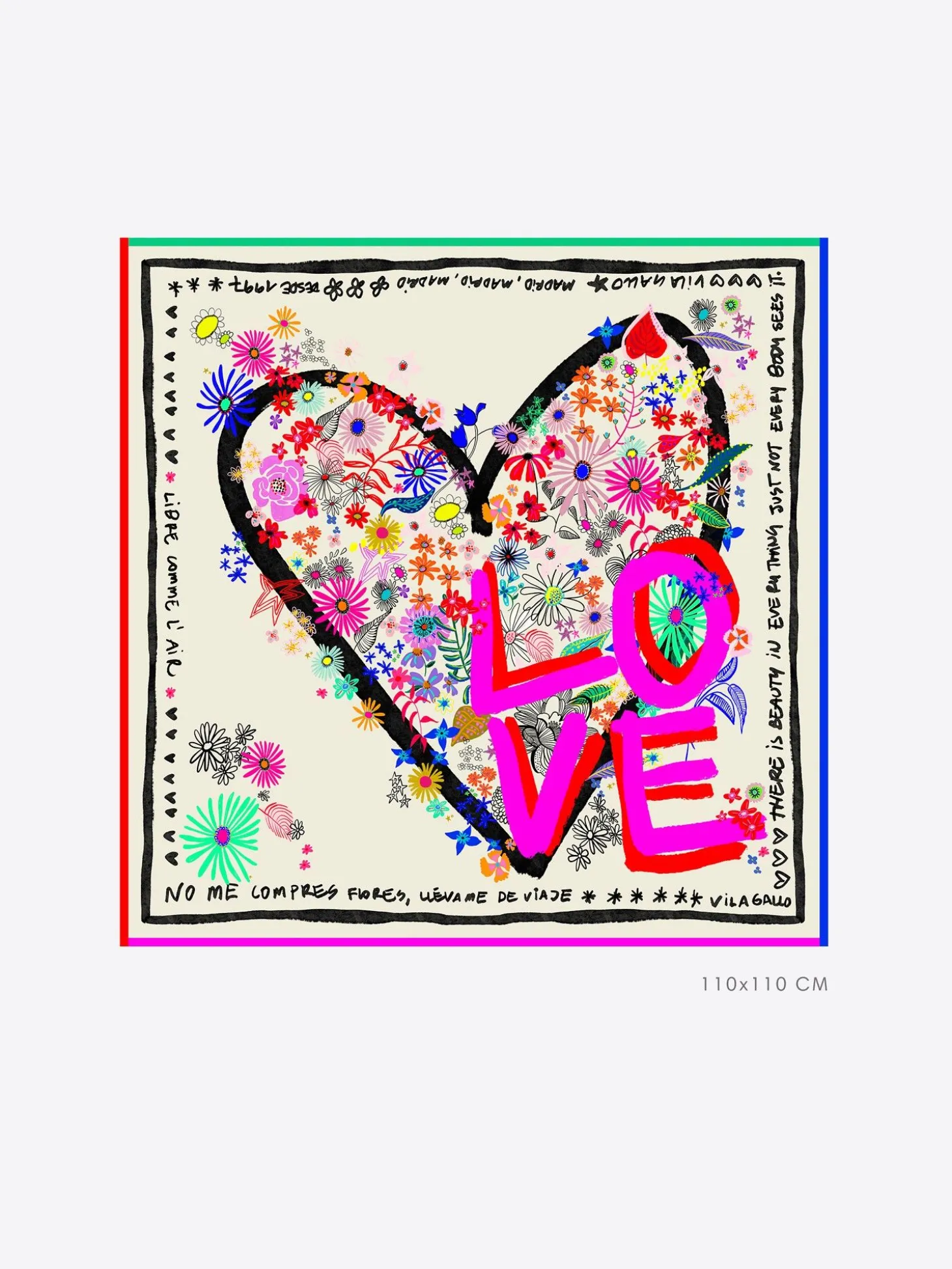 Vilagallo Foulard De Seda Love 110Cm Store