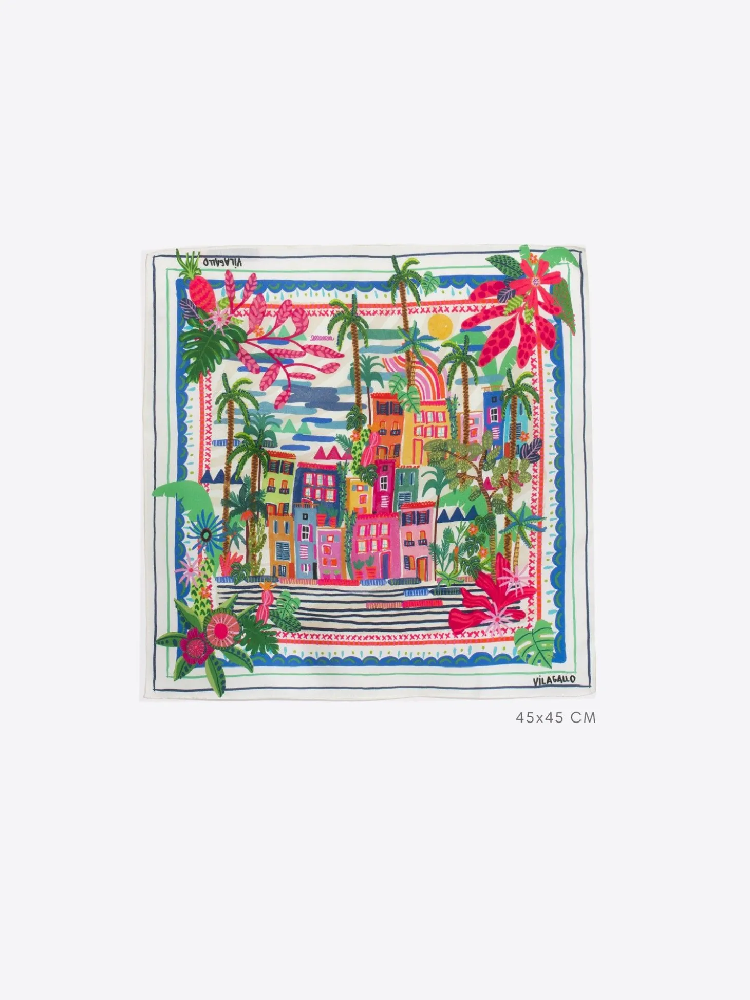 Vilagallo Foulard Seda Casitas 45Cm Clearance