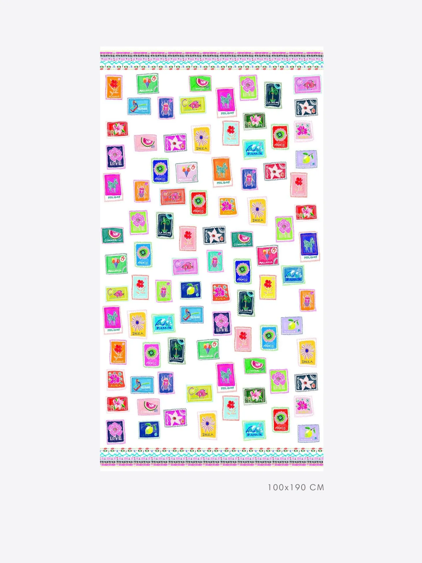 Vilagallo Fouta Mediana Estampado Sellos Flash Sale