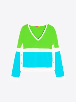 Vilagallo Jersey Punto 100% Lana Merino Colour Block Shop