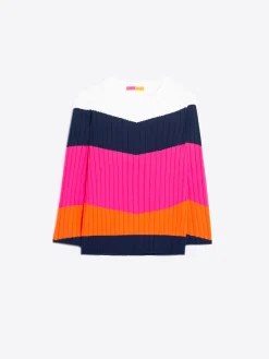Vilagallo Jersey Punto Canale Colour Block Pink&Orange Flash Sale