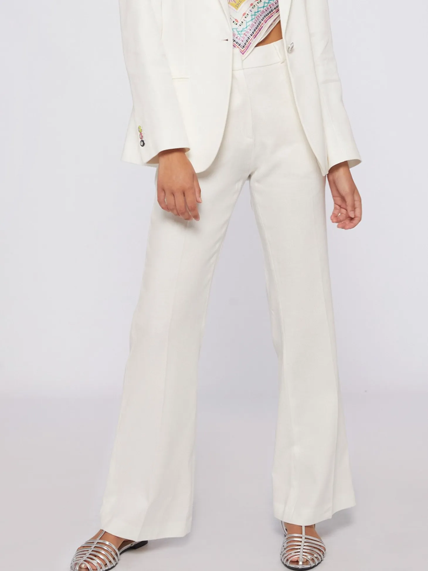 Vilagallo Pantalon Algodon Lino Blanco Best Sale