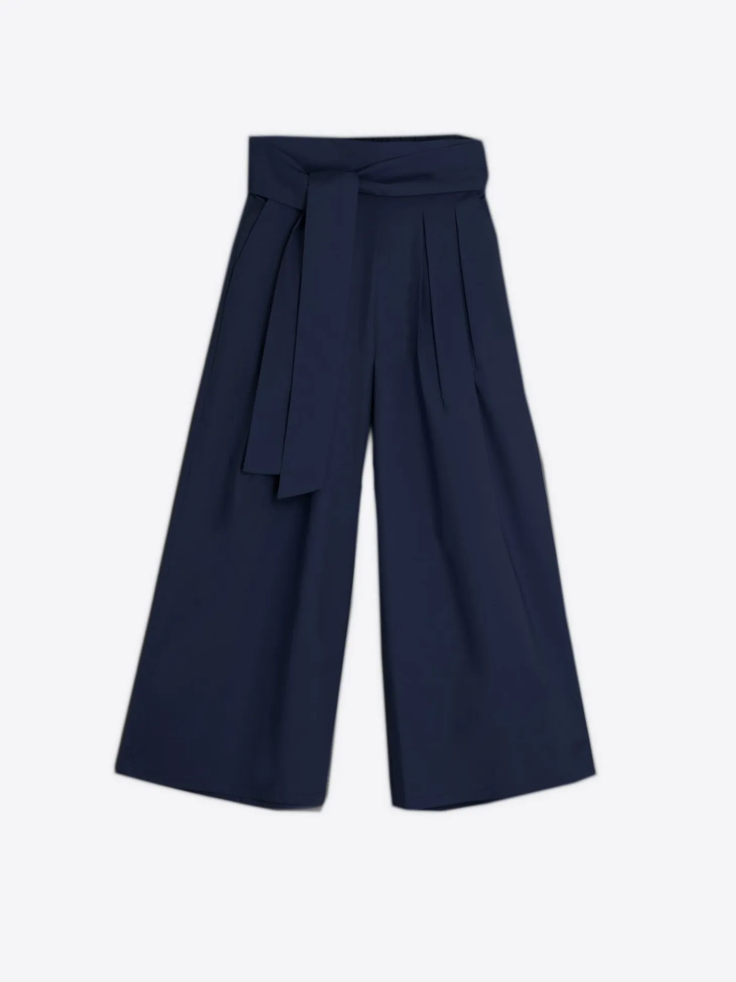 Vilagallo Pantalon Ancho Pinzas Popelin Marino Clearance
