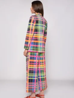 Vilagallo Pantalon Brisa Multicolour Check Gabardi New