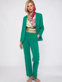 Vilagallo Pantalon Carla Green Knit Perfect Fit Best