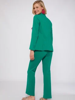 Vilagallo Pantalon Carla Green Knit Perfect Fit Best