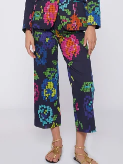 Vilagallo Pantalon Estampado Punto De Cruz Cheap