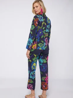 Vilagallo Pantalon Estampado Punto De Cruz Cheap