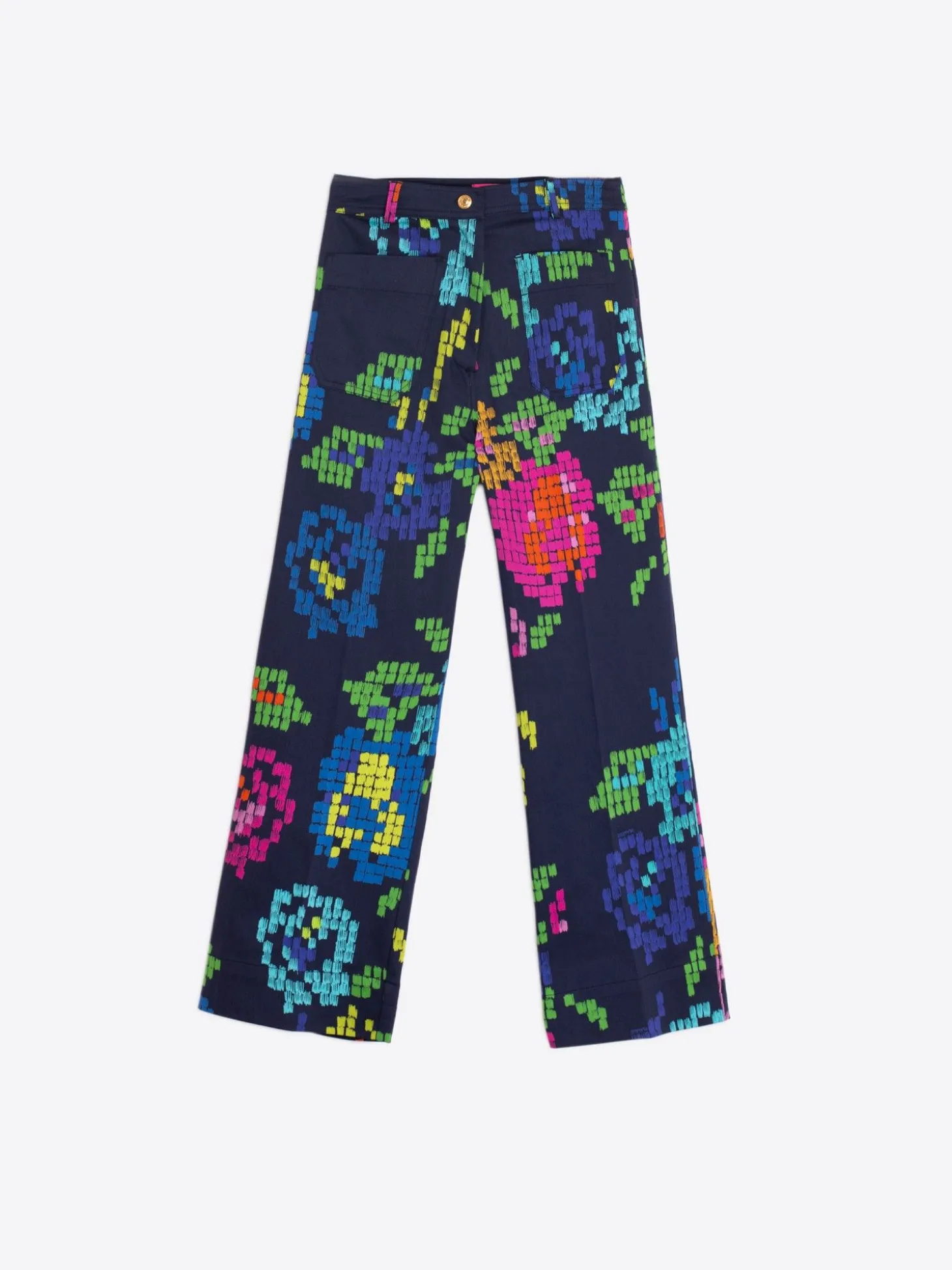 Vilagallo Pantalon Estampado Punto De Cruz Cheap
