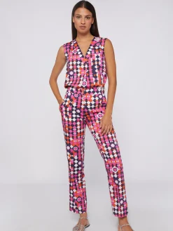Vilagallo Pantalon Geometrico Algodon Cheap