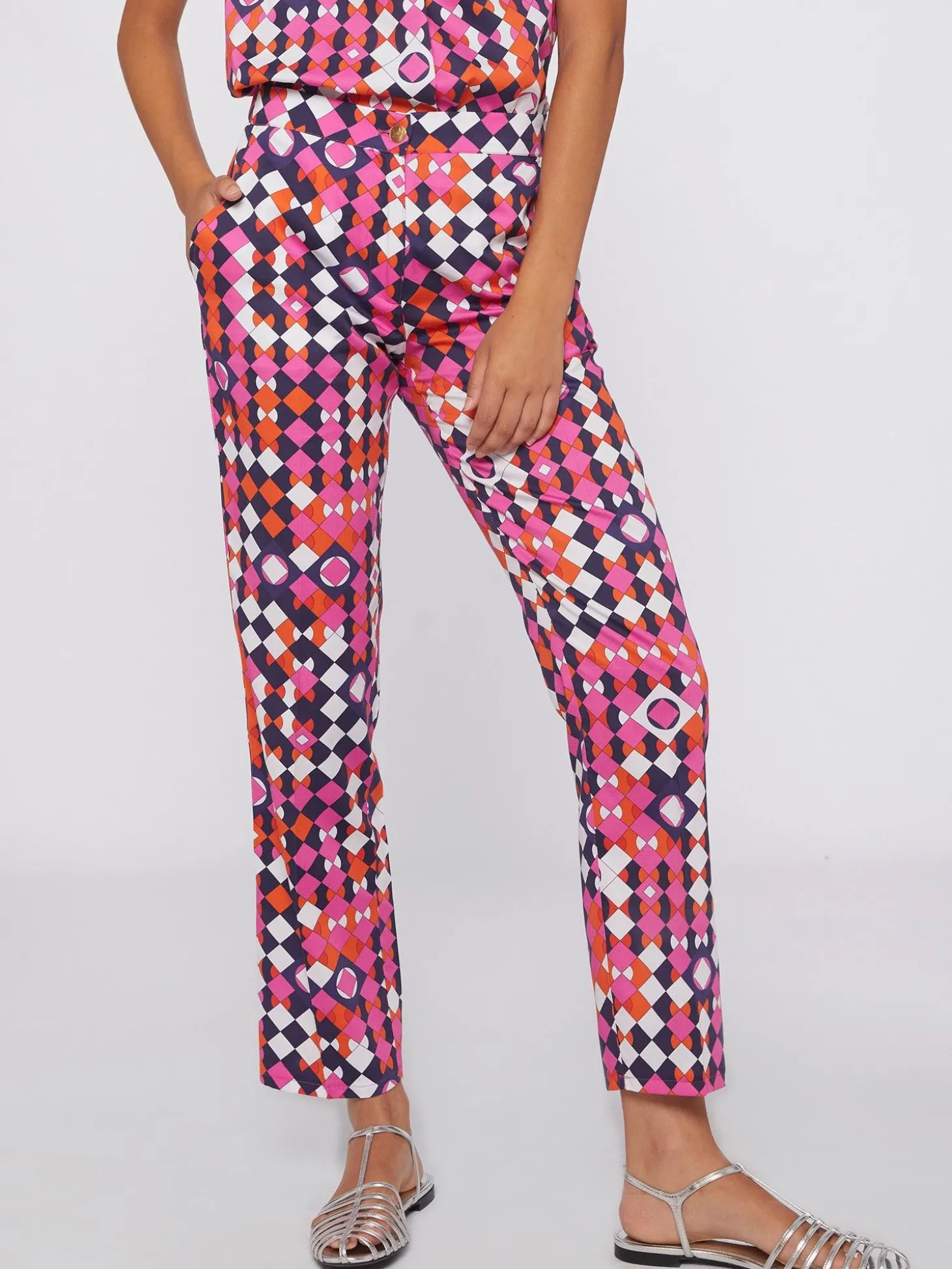 Vilagallo Pantalon Geometrico Algodon Cheap