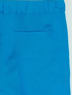Vilagallo Pantalon Lino Azul Discount