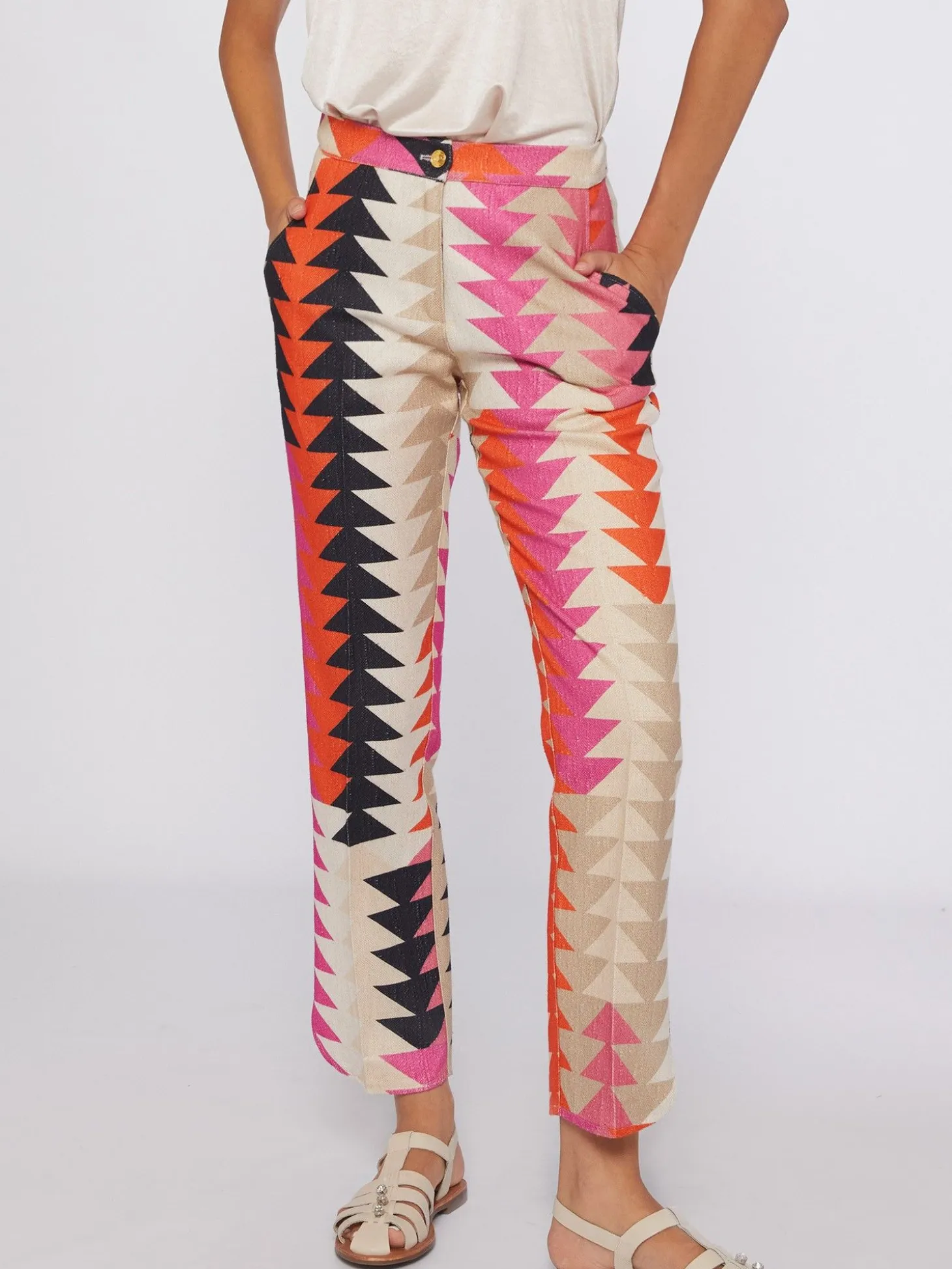 Vilagallo Pantalon Ornella Geometric Patern Hot