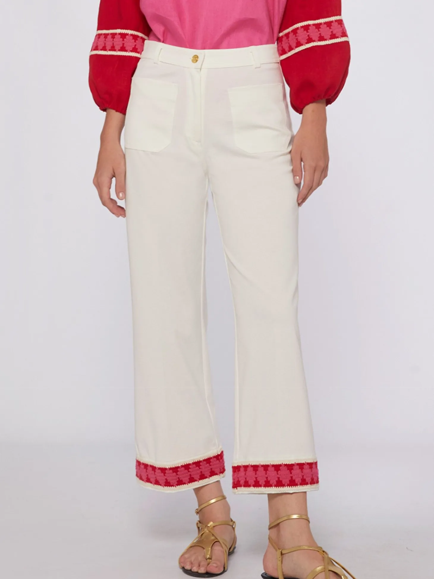 Vilagallo Pantalon Punto Blanco Con Pasaman Perfect Fit Store