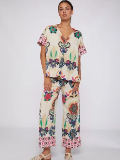 Vilagallo Pantalon Sandra Floral Noveau Cheap