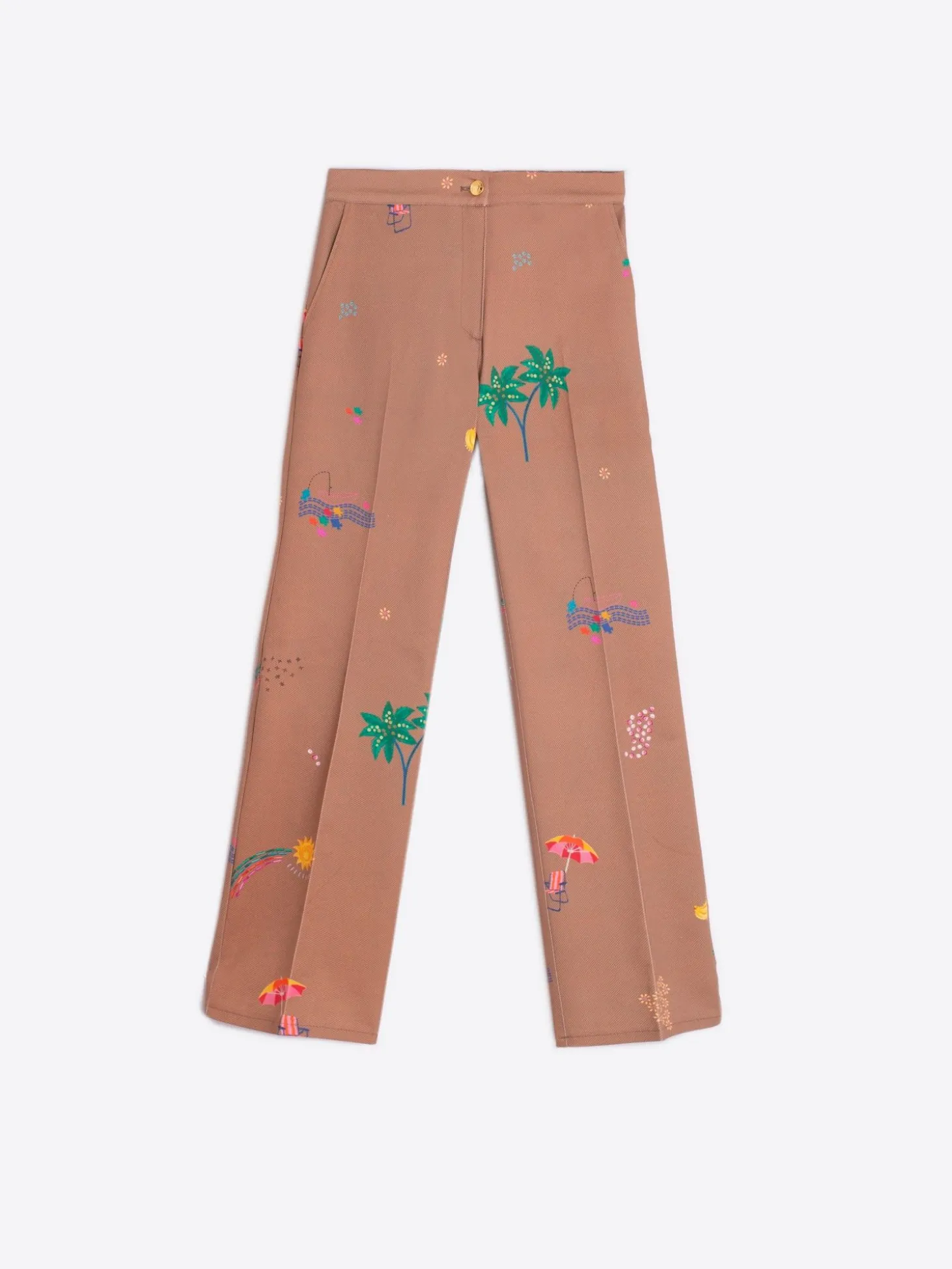 Vilagallo Pantalon Tiffany Biarritz Gabardine Print Outlet