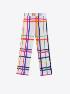 Vilagallo Pantalon Tiffany Check Watercolour Print Discount