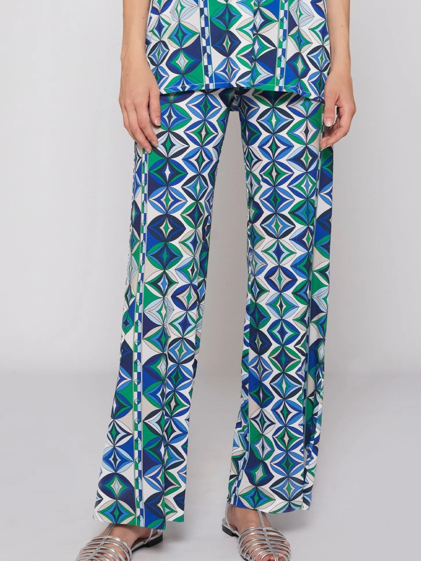 Vilagallo Pantalon Venus Punto Estampado Geometrico Cheap