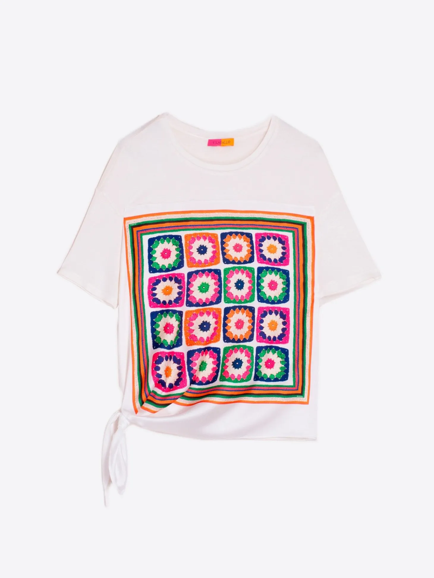 Vilagallo T-Shirt Victoria Granny Square Flash Sale