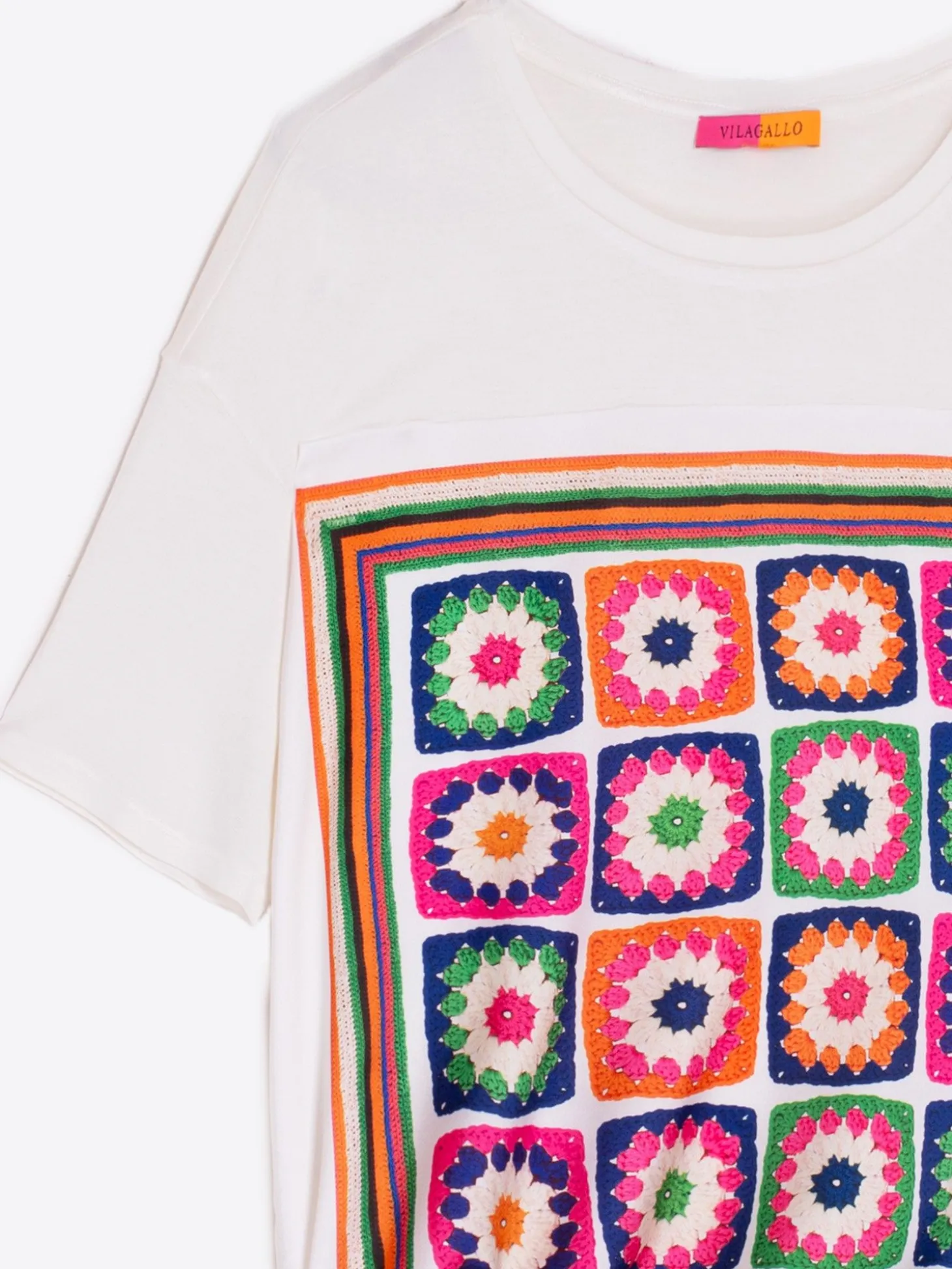 Vilagallo T-Shirt Victoria Granny Square Flash Sale