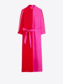 Vilagallo Vestido 100% Lino Bicolor Best Sale