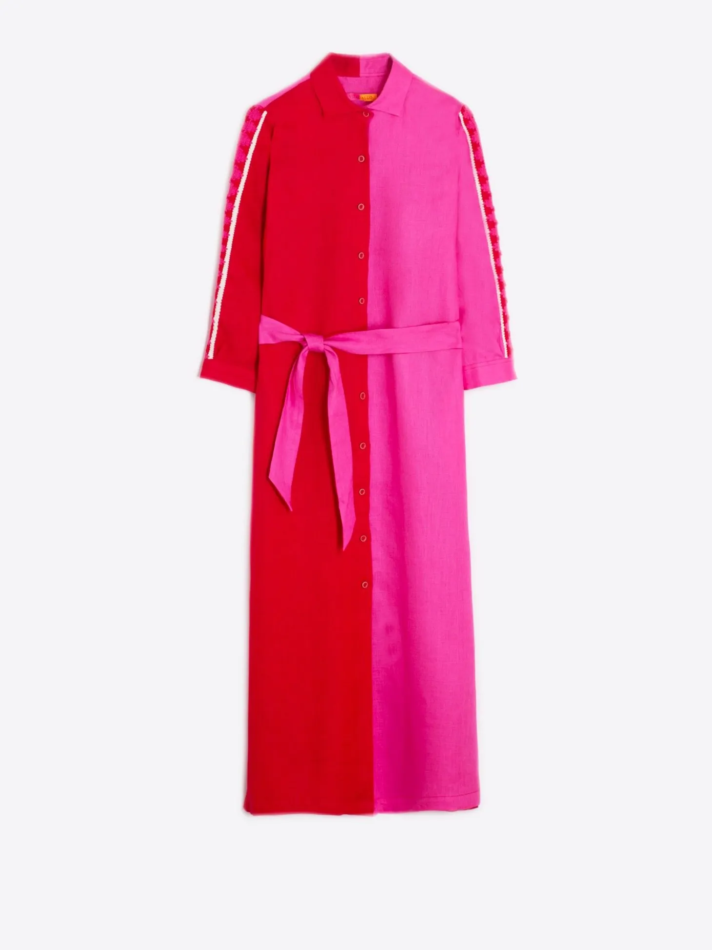 Vilagallo Vestido 100% Lino Bicolor Best Sale