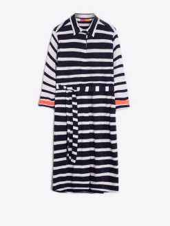 Vilagallo Vestido Adriana Ecru Navy Stripe Knit Store