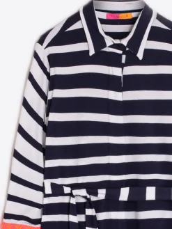 Vilagallo Vestido Adriana Ecru Navy Stripe Knit Store