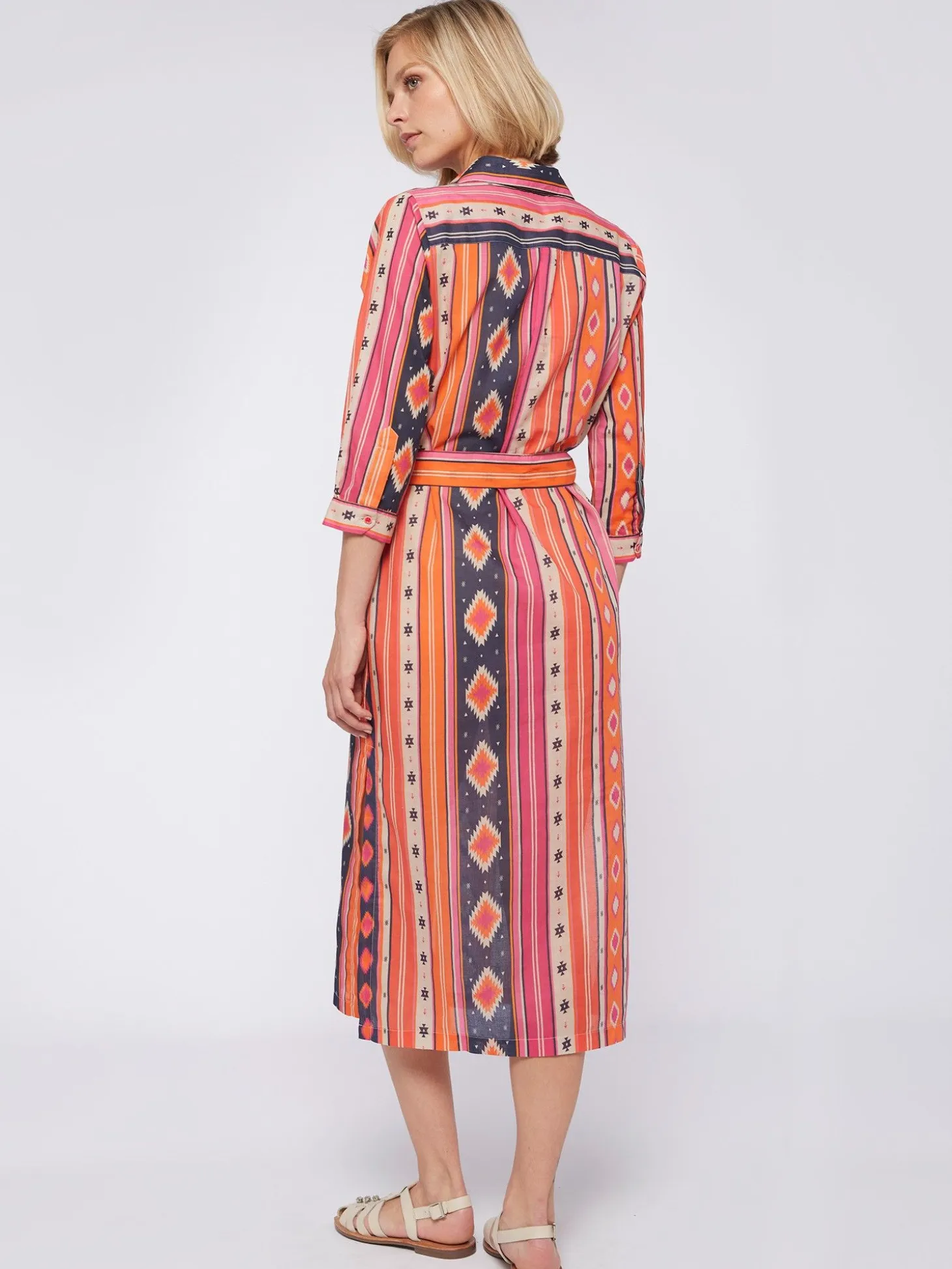 Vilagallo Vestido Algodon Estampado Navajo New