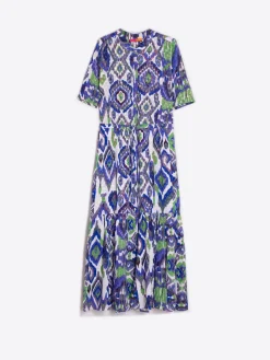 Vilagallo Vestido Aroa Watercolour Ikat Clearance
