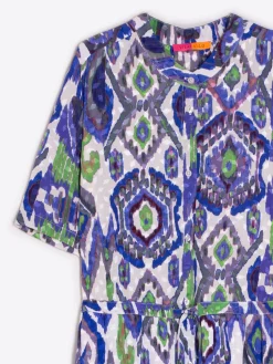 Vilagallo Vestido Aroa Watercolour Ikat Clearance
