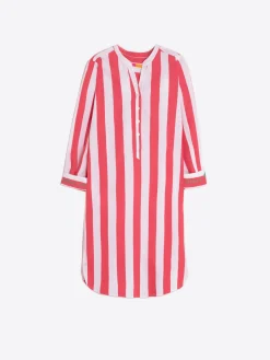 Vilagallo Vestido Bordado Rayas Coral Cheap