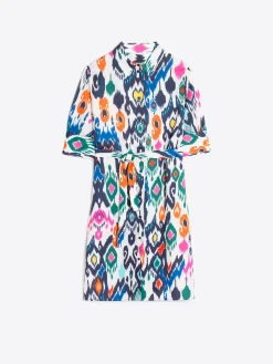 Vilagallo Vestido Camisero Algodon Estampado Ikat Shop