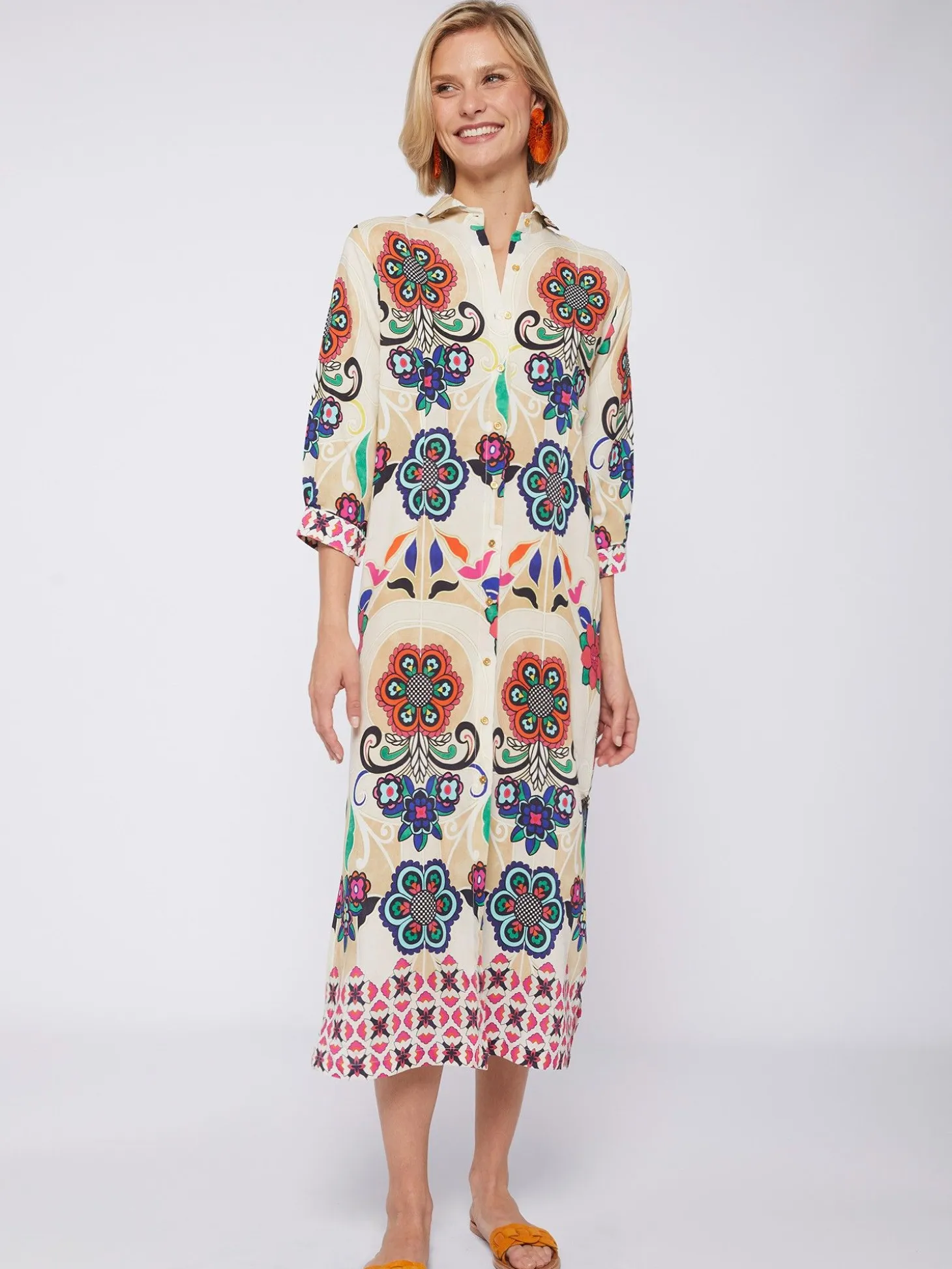 Vilagallo Vestido Camisero Floral Noveau Print Shop