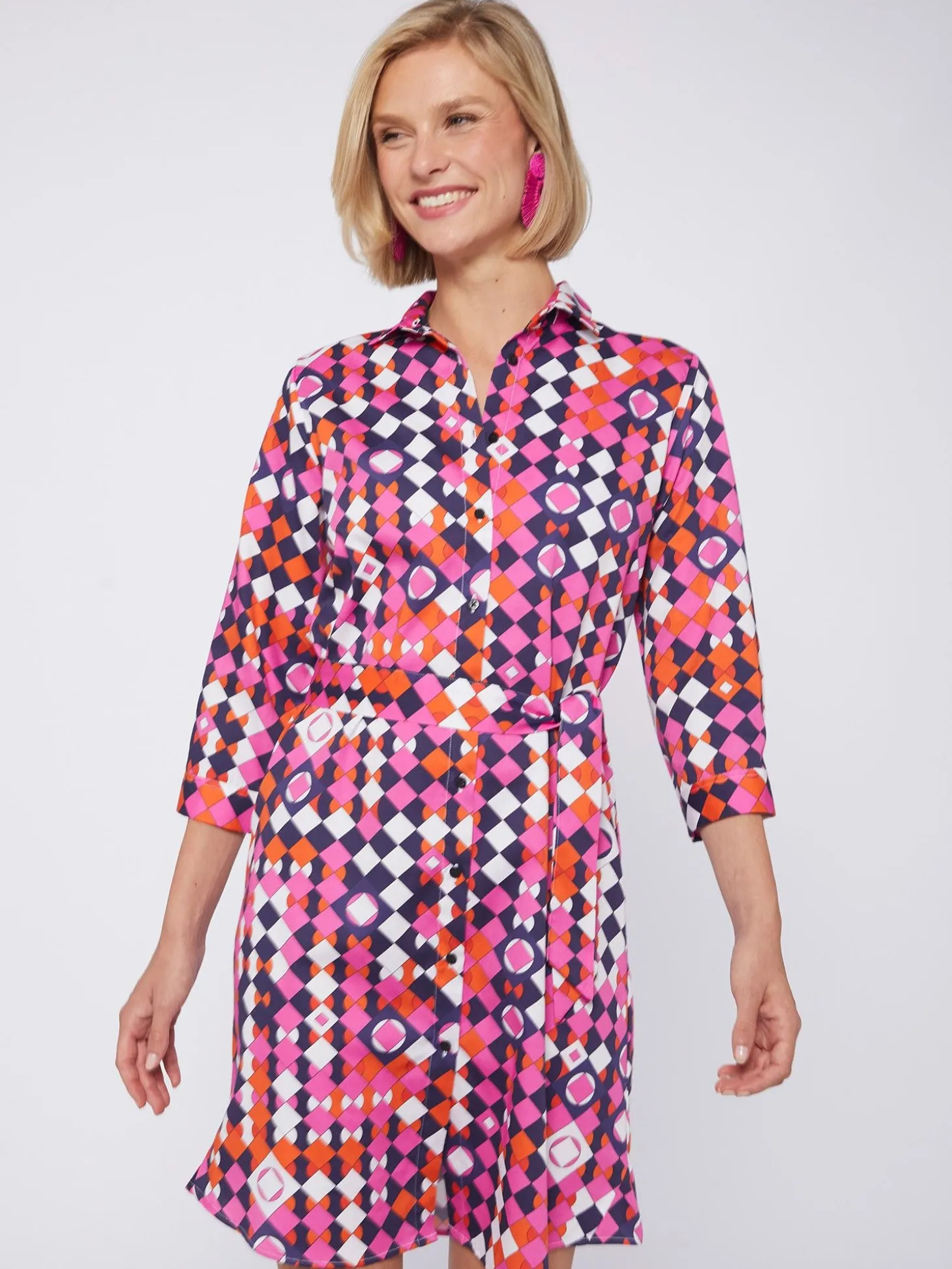 Vilagallo Vestido Camisero Geometrico Algodon Online
